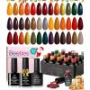 imageBeetles 25 Colors Gel Nail Polish Set 32PCS Yellow Orange Gel Polish Rustic Sonata with Base Coat Glossy ampamp Matte Top Coat White Blue Pink DIY Salon Soak Off UV Led Nails Gifts for Women00 Cozy Campfire