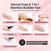 imageBeetles Builder Gel HEMAFreeSheer Breeze 05 oz 7 in 1 for Building Apex Strengthening Thickening Extension DIY Salon at Home for Beginner Sensitive NailsClear Builder Nails Gel KitUV Lamp Needed00Clear with liner brush