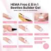imageBeetles Builder Gel HEMAFreeSheer Breeze 05 oz 7 in 1 for Building Apex Strengthening Thickening Extension DIY Salon at Home for Beginner Sensitive NailsClear Builder Nails Gel KitUV Lamp NeededMilky White