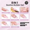 imageBeetles Builder Gel HEMAFreeSheer Breeze 05 oz 7 in 1 for Building Apex Strengthening Thickening Extension DIY Salon at Home for Beginner Sensitive NailsClear Builder Nails Gel KitUV Lamp NeededLight Purple  Glitter