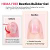 imageBeetles Builder Gel HEMAFreeSheer Breeze 05 oz 7 in 1 for Building Apex Strengthening Thickening Extension DIY Salon at Home for Beginner Sensitive NailsClear Builder Nails Gel KitUV Lamp NeededHEMA FREEGlitter Pink