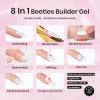 imageBeetles Builder Gel HEMAFreeSheer Breeze 05 oz 7 in 1 for Building Apex Strengthening Thickening Extension DIY Salon at Home for Beginner Sensitive NailsClear Builder Nails Gel KitUV Lamp NeededWhite Glitter