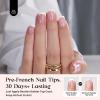 imageBeetles French Tips Press On Nails 224 Pcs Pink French Tip Nails Short Almond Fake Nails Soft Gel Nail Tips False Nails Art DIY For Women16 Sizes0Beetles X Press Kit1