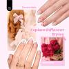imageBeetles French Tips Press On Nails 224 Pcs Pink French Tip Nails Short Almond Fake Nails Soft Gel Nail Tips False Nails Art DIY For Women16 Sizes1Beetles X Press Kit DIY