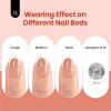 imageBeetles French Tips Press On Nails 224 Pcs Pink French Tip Nails Short Almond Fake Nails Soft Gel Nail Tips False Nails Art DIY For Women16 Sizes3Beetles X Press Kit3