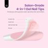 imageBeetles French Tips Press On Nails 224 Pcs Pink French Tip Nails Short Almond Fake Nails Soft Gel Nail Tips False Nails Art DIY For Women16 SizesAShort Squaval