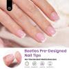 imageBeetles French Tips Press On Nails 224 Pcs Pink French Tip Nails Short Almond Fake Nails Soft Gel Nail Tips False Nails Art DIY For Women16 SizesAUltra Short Square