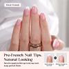imageBeetles French Tips Press On Nails 224 Pcs Pink French Tip Nails Short Almond Fake Nails Soft Gel Nail Tips False Nails Art DIY For Women16 SizesBErtra Short Almond