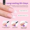 imageBeetles French Tips Press On Nails 224 Pcs Pink French Tip Nails Short Almond Fake Nails Soft Gel Nail Tips False Nails Art DIY For Women16 SizesBMedium Amlond