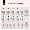 imageBeetles French Tips Press On Nails 224 Pcs Pink French Tip Nails Short Almond Fake Nails Soft Gel Nail Tips False Nails Art DIY For Women16 SizesDShort Squaval