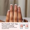 imageBeetles French Tips Press On Nails 224 Pcs Pink French Tip Nails Short Almond Fake Nails Soft Gel Nail Tips False Nails Art DIY For Women16 SizesDShort Square