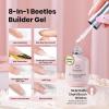 imageBeetles French Tips Press On Nails 224 Pcs Pink French Tip Nails Short Almond Fake Nails Soft Gel Nail Tips False Nails Art DIY For Women16 SizesZHEMAFree Nail Tips Glue Kit