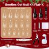 imageBeetles Gel Nail Kit Almond Nail Tips Easy Nail Extension Set 9 In 1 Nail Glue Gel with Pre shaped Medium Almond Nail Tips ampamp UV Nail Lamp Acrylic Nail Clipper DIY Art Gifts for Her5Almond Short 320pcs Christmas Limited Set