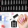 imageBeetles Gel Nail Kit Almond Nail Tips Easy Nail Extension Set 9 In 1 Nail Glue Gel with Pre shaped Medium Almond Nail Tips ampamp UV Nail Lamp Acrylic Nail Clipper DIY Art Gifts for Her25Long Coffin 500pcs Clear Kit