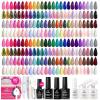 imageBeetles Nail Nook Gel Nail Polish Set  119 PCS 100 Colors Gel Polish Kit Base Glossy Matte Glitter Top Coat Glitter Pearl Cat Eye White Red Pink Nude Uv Led Nails Gift for Women0100 Colors Beetles Nail Nook