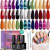 imageBeetles Winter Gel Nail Polish Colors Set  Amber Twilight 20 Colors 2025 Yellow Orange Red Cat Eye Brown Green Soak Off Uv Manicure Kit With Base Glossy Matte Top Coat Gift for Women520 Colors Gemstone Party