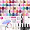 imageBeetles 100 Colors Gel Nail Polish Set 119 PCS Nail Polish Kit All Season Cat Eye Pink Blue Jelly Glitter Pearl Gel Polish ampamp 5Pcs Base Top Coat Soak off UV Manicure Nail Art Home Gifts for Women1  Vivid Seasons
