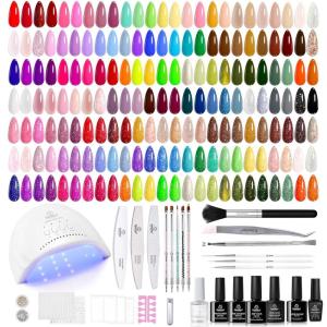 imageBeetles 100 Colors Gel Nail Polish Set 119 PCS Nail Polish Kit All Season Cat Eye Pink Blue Jelly Glitter Pearl Gel Polish ampamp 5Pcs Base Top Coat Soak off UV Manicure Nail Art Home Gifts for Women1  Infinite Inspirations