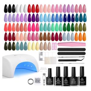 imageBeetles 100 Colors Gel Nail Polish Set 119 PCS Nail Polish Kit All Season Cat Eye Pink Blue Jelly Glitter Pearl Gel Polish ampamp 5Pcs Base Top Coat Soak off UV Manicure Nail Art Home Gifts for Women0  Four Seasons Glow PRO