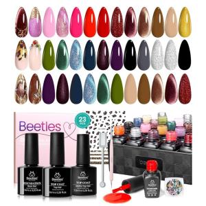 imageBeetles 25 Colors Gel Nail Polish Set 32PCS Yellow Orange Gel Polish Rustic Sonata with Base Coat Glossy ampamp Matte Top Coat White Blue Pink DIY Salon Soak Off UV Led Nails Gifts for Women00Mob Wife