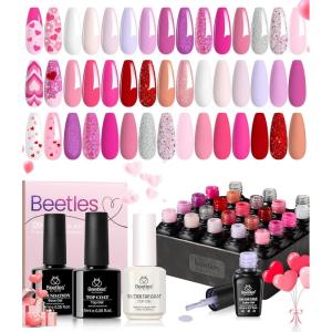 imageBeetles 25 Colors Gel Nail Polish Set 32PCS Yellow Orange Gel Polish Rustic Sonata with Base Coat Glossy ampamp Matte Top Coat White Blue Pink DIY Salon Soak Off UV Led Nails Gifts for Women00 Alluring Sweetie