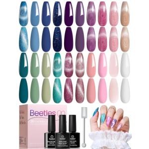 imageBeetles 25 Colors Gel Nail Polish Set 32PCS Yellow Orange Gel Polish Rustic Sonata with Base Coat Glossy ampamp Matte Top Coat White Blue Pink DIY Salon Soak Off UV Led Nails Gifts for Women120 Colors Floral Verses