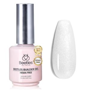 imageBeetles Builder Gel HEMAFreeSheer Breeze 05 oz 7 in 1 for Building Apex Strengthening Thickening Extension DIY Salon at Home for Beginner Sensitive NailsClear Builder Nails Gel KitUV Lamp NeededWhite Glitter