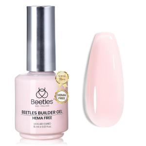 imageBeetles Builder Gel HEMAFreeSheer Breeze 05 oz 7 in 1 for Building Apex Strengthening Thickening Extension DIY Salon at Home for Beginner Sensitive NailsClear Builder Nails Gel KitUV Lamp Needed1Jelly Light Pink