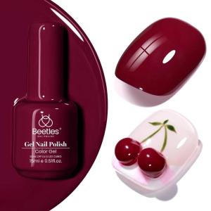 imageBeetles Burgundy Red Gel Polish15ml Burgundy Dark Red Gel Nail Polish UV LED Nail Lamp DIY Wine Winter Color Nail Art Design Gift for Women5Burgundy Red