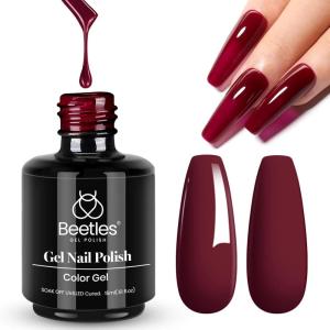 imageBeetles Burgundy Red Gel Polish15ml Burgundy Dark Red Gel Nail Polish UV LED Nail Lamp DIY Wine Winter Color Nail Art Design Gift for Women8Oxblood Red