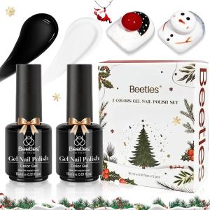 imageBeetles Burgundy Red Gel Polish15ml Burgundy Dark Red Gel Nail Polish UV LED Nail Lamp DIY Wine Winter Color Nail Art Design Gift for WomenBlack  White