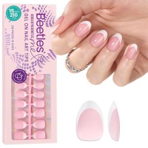 imageBeetles French Tips Press On Nails 224 Pcs Pink French Tip Nails Short Almond Fake Nails Soft Gel Nail Tips False Nails Art DIY For Women16 SizesBErtra Short Almond