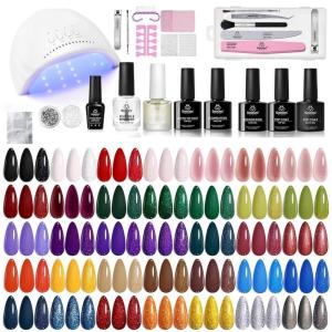 imageBeetles Nail Nook Gel Nail Polish Set  119 PCS 100 Colors Gel Polish Kit Base Glossy Matte Glitter Top Coat Glitter Pearl Cat Eye White Red Pink Nude Uv Led Nails Gift for WomenMystic Wonderland