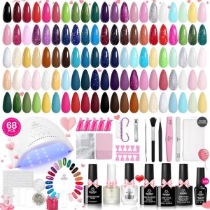 imageBeetles Nail Nook Gel Nail Polish Set  119 PCS 100 Colors Gel Polish Kit Base Glossy Matte Glitter Top Coat Glitter Pearl Cat Eye White Red Pink Nude Uv Led Nails Gift for Women01 Fairytale Town