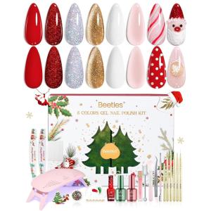 imageBeetles Nail Nook Gel Nail Polish Set  119 PCS 100 Colors Gel Polish Kit Base Glossy Matte Glitter Top Coat Glitter Pearl Cat Eye White Red Pink Nude Uv Led Nails Gift for Women0  Merry Glitz