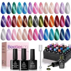 imageBeetles Nail Nook Gel Nail Polish Set  119 PCS 100 Colors Gel Polish Kit Base Glossy Matte Glitter Top Coat Glitter Pearl Cat Eye White Red Pink Nude Uv Led Nails Gift for Women0 Lush Velvet
