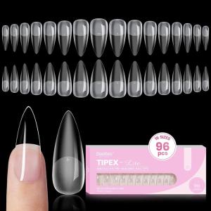 imageBeetles Tipex Lite Apex Nail TipsAlmond Short 96pcs 16 Sizes PreBuilding PreEtched Acrylic Nail Tips for Flat Nails ampamp Natural Nail Beds0ATipex LiteStiletto Medium 96pcs