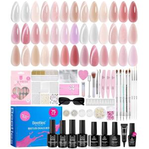 imageBeetles Winter Gel Nail Polish Colors Set  Amber Twilight 20 Colors 2025 Yellow Orange Red Cat Eye Brown Green Soak Off Uv Manicure Kit With Base Glossy Matte Top Coat Gift for Women000Beetles Deals Box Nude Sands 20 Colors