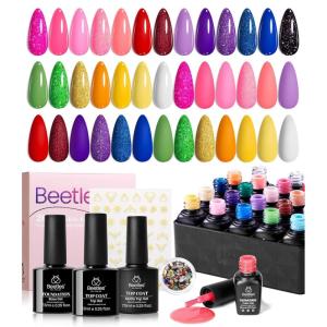 imageBeetles Winter Gel Nail Polish Colors Set  Amber Twilight 20 Colors 2025 Yellow Orange Red Cat Eye Brown Green Soak Off Uv Manicure Kit With Base Glossy Matte Top Coat Gift for Women0 20 Colors Shoujo Manga