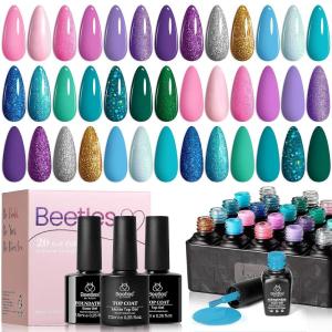 imageBeetles Winter Gel Nail Polish Colors Set  Amber Twilight 20 Colors 2025 Yellow Orange Red Cat Eye Brown Green Soak Off Uv Manicure Kit With Base Glossy Matte Top Coat Gift for Women20 Colors Mermaid Mantra