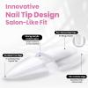 imageBeetles 2Pcs 20g Nail Glue Gel No Wipe HandsFree Tipex Solid Nail Glue Gel Super Strong for Acrylic Nails Extension Fake Nails 3D Nail Art Great for Home ampamp Salon Use U V Light Required1GTipex LiteStiletto Medium 512pcs