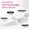 imageBeetles 2Pcs 20g Nail Glue Gel No Wipe HandsFree Tipex Solid Nail Glue Gel Super Strong for Acrylic Nails Extension Fake Nails 3D Nail Art Great for Home ampamp Salon Use U V Light Required0DTipex LiteAlmond Short 256pcs