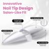 imageBeetles 2Pcs 20g Nail Glue Gel No Wipe HandsFree Tipex Solid Nail Glue Gel Super Strong for Acrylic Nails Extension Fake Nails 3D Nail Art Great for Home ampamp Salon Use U V Light Required1CTipex LiteAlmond Short 512pcs