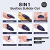 imageBeetles Builder Gel for Nails 2 Pcs 051 oz 8 in 1 Clear Builder Nail Gel Set for Nail Apex Extension LED Lamp Cured Strengthening Nails for Beginners ampamp DIY Fall Nails Salon Manicurist WomenIndigo Nocturne