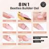 imageBeetles Builder Gel for Nails 2 Pcs 051 oz 8 in 1 Clear Builder Nail Gel Set for Nail Apex Extension LED Lamp Cured Strengthening Nails for Beginners ampamp DIY Fall Nails Salon Manicurist WomenClear  Nude with Nail Lamp