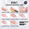 imageBeetles Builder Gel for Nails 2 Pcs 051 oz 8 in 1 Clear Builder Nail Gel Set for Nail Apex Extension LED Lamp Cured Strengthening Nails for Beginners ampamp DIY Fall Nails Salon Manicurist WomenDusk Pact