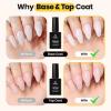 imageBeetles Builder Gel for Nails 2 Pcs 051 oz 8 in 1 Clear Builder Nail Gel Set for Nail Apex Extension LED Lamp Cured Strengthening Nails for Beginners ampamp DIY Fall Nails Salon Manicurist WomenClear  Base Top Coat