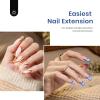 imageBeetles Easy Nail Extension Set with 500Pcs Gel Nail Tips Medium Square Shape 5 In 1 Nail Glue Base Gel and Innovative Uv Led Lamp Easy Diy Nails Art Home Acrylic False Nail Tips Kit