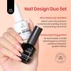 imageBeetles Extra Glossy No Wipe Gel Top Coat 2 Pcs 15ml Super Shiny Clear Glossy Top Coat Gel Nail Polish Soak Off Uv Nail Lamp Nail Salon Manicure DIY Home Gifts for WomenBlooming Gel and Top Coat