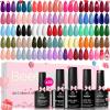 imageBeetles Gel Nail Polish Kit with U V Light  80Pcs Color Enchantment 55 Colors Gel Polish Starter Kit with Base Top Coat DIY Nails Supply Stickers Manicure Tools Christmas Gift for Women Teens Girls00 Fingertip Palette